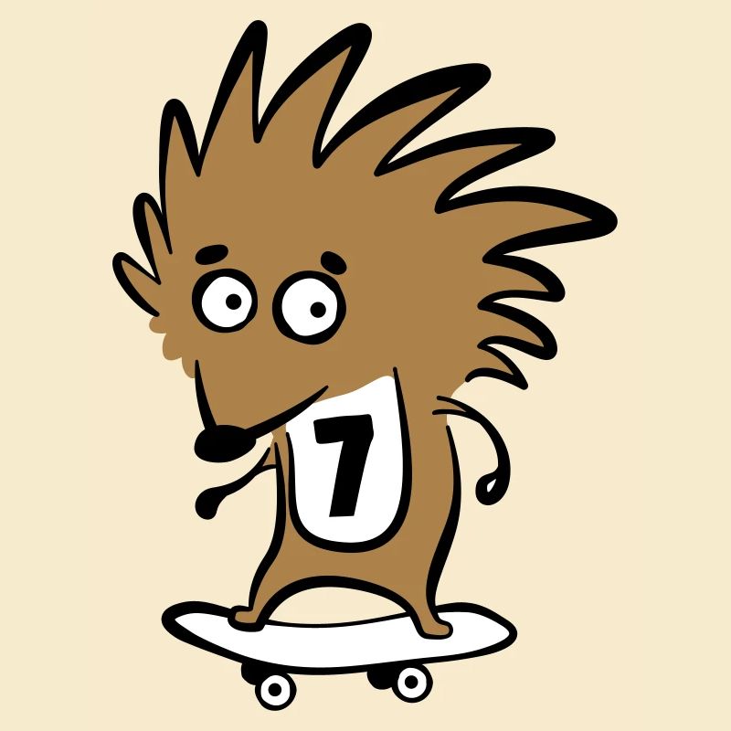 Skate Igel "Knut Heinrich" mit Startnummer 7