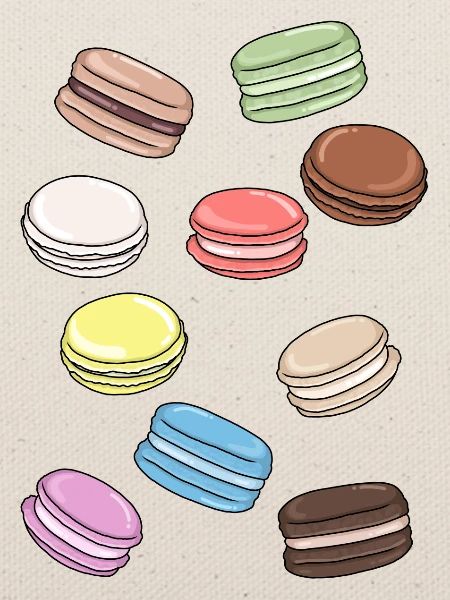 Bunte Macarons süße Versuchung