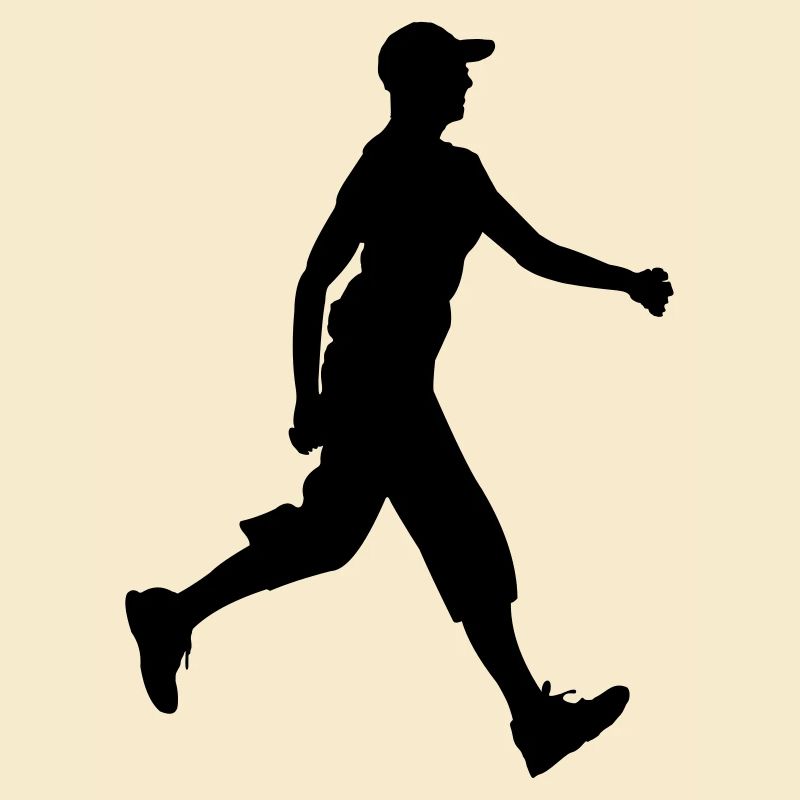 Hiker with cap on shadow figure logo