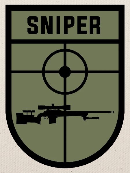 SNIPER Abzeichen Aufnäher mit Scharfschützengewehr