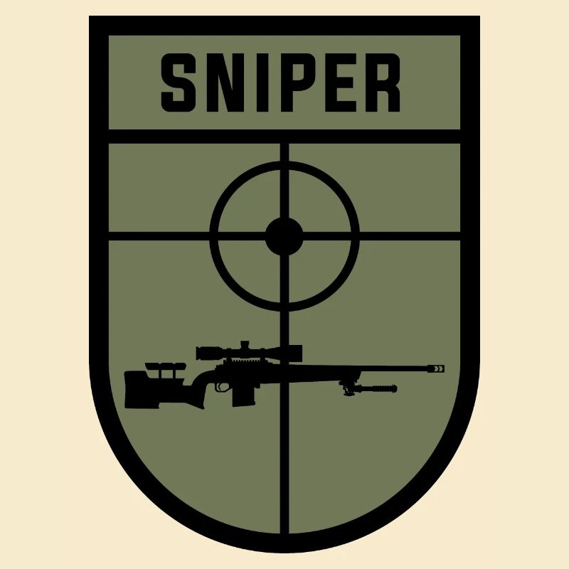 SNIPER Abzeichen Aufnäher mit Scharfschützengewehr