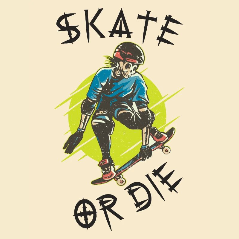 Skate oder stirb Skelett Skateboarder