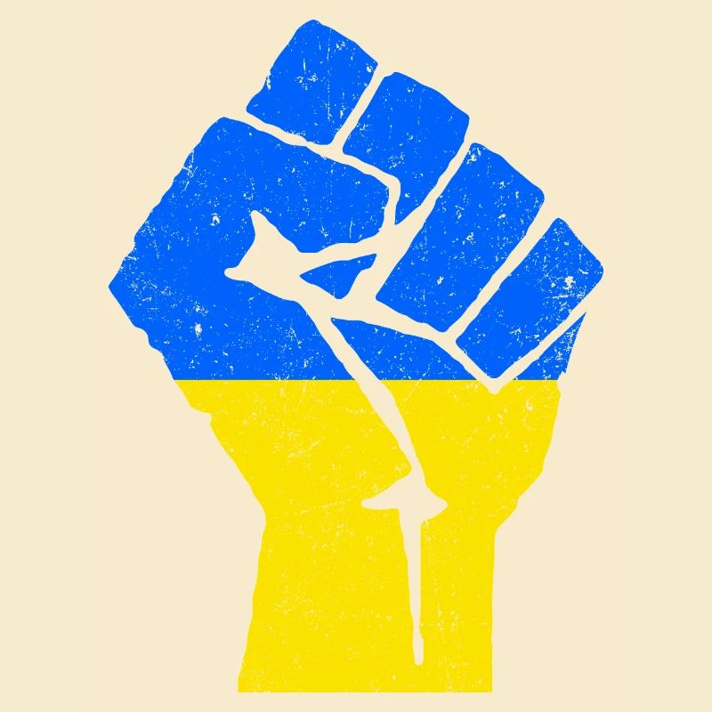STAND WITH UKRAINE | Faust in Ukrainischen Farben