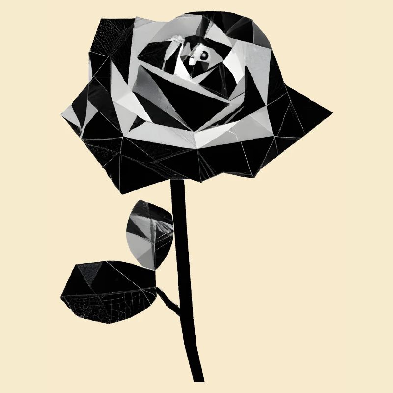 Polygone schwarze Rose