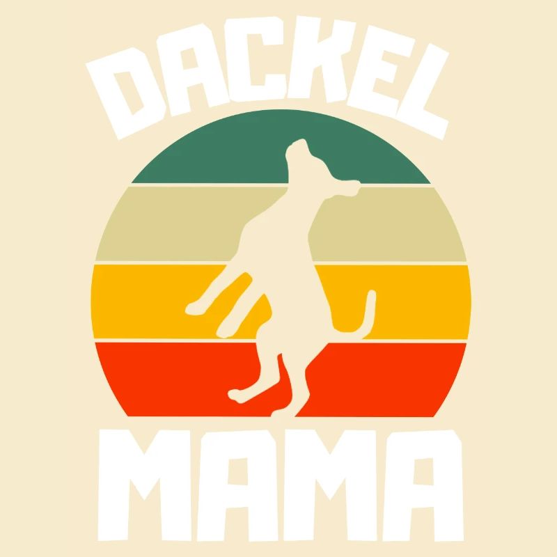 Dackel Mama Hunde Muttertag Geschenk Retro Dackel