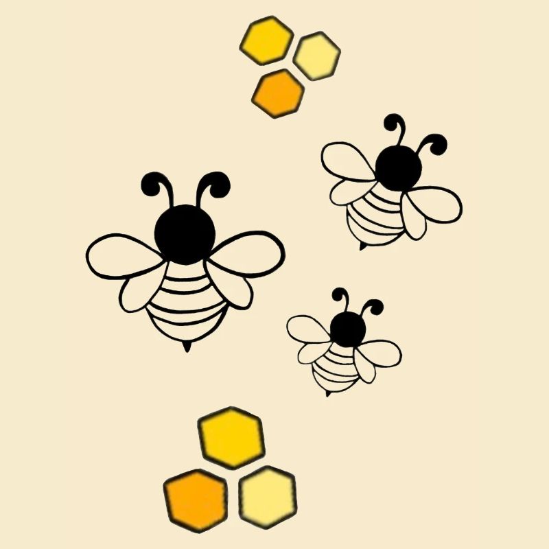 Bienen mit Bienenwabe