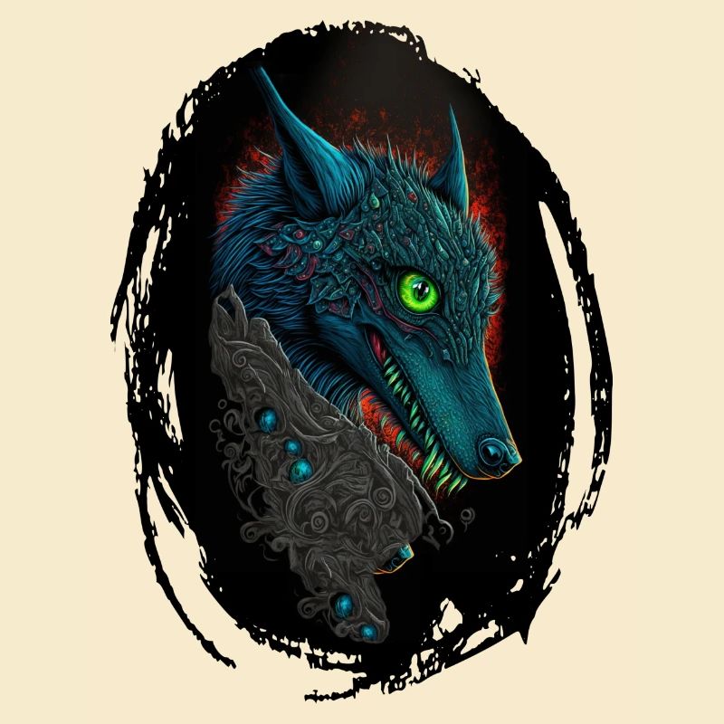 Blauer Gothic Wolf