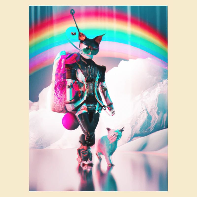 Cyborg Cats Sci-fi Geisha Gift Idea