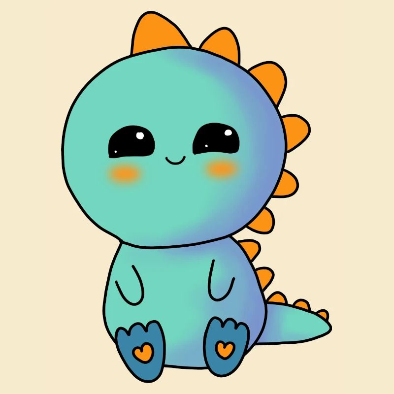 Kleiner süßer Regenbogen Dino
