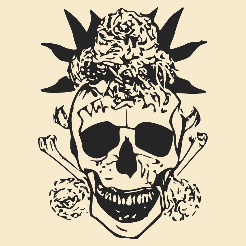Crâne fleuri