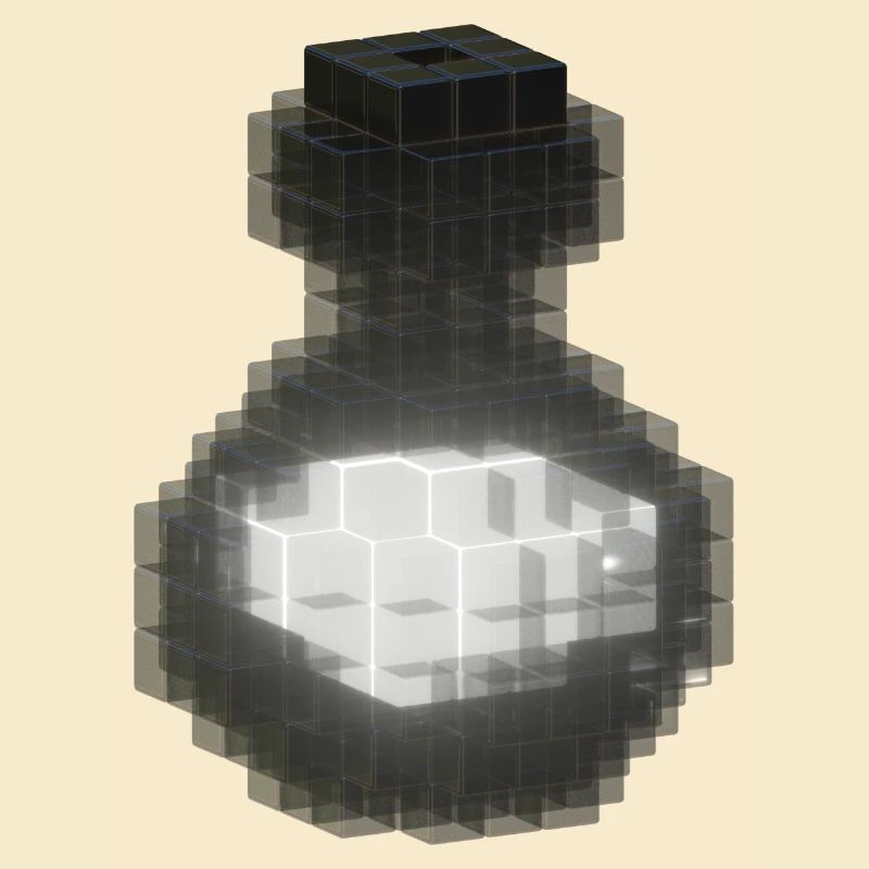 Black Gothic Crystal Bottle - Magic White Potion