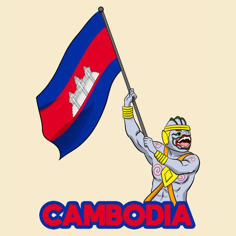 Cambodge guerrier Khmer épée drapeau I cadeau