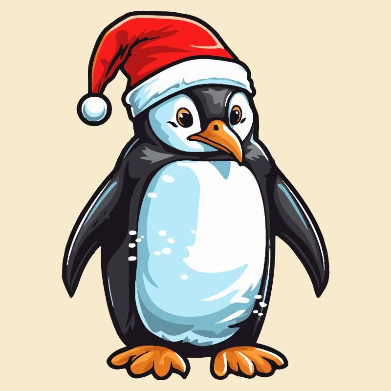 Tête d’animal de Noël pingouin