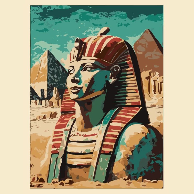 Pharaon devant les pyramides