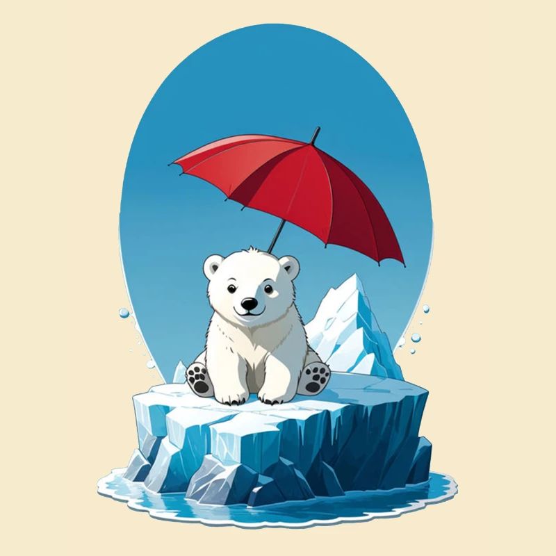 Eisbär, Eis & Sonnenschirm