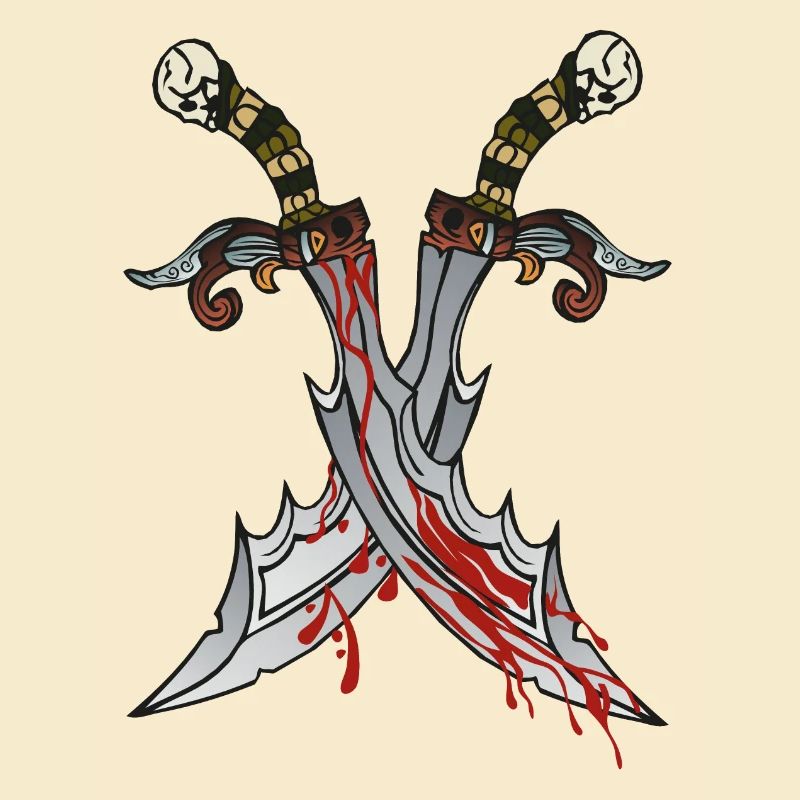 Dolchmesser Dolch Blut Desisn 4W Blut