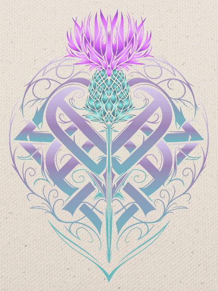 Distel Schild Celtic Knots Thistle Lover