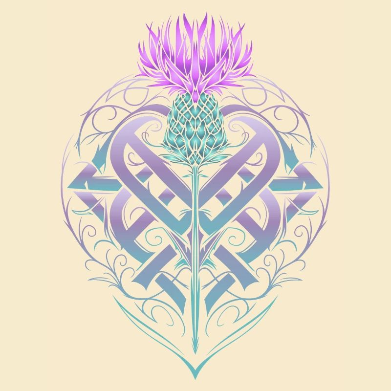 Distel Schild Celtic Knots Thistle Lover