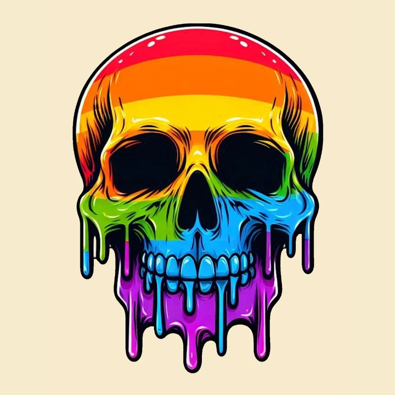 Melthing Rainbow Skull