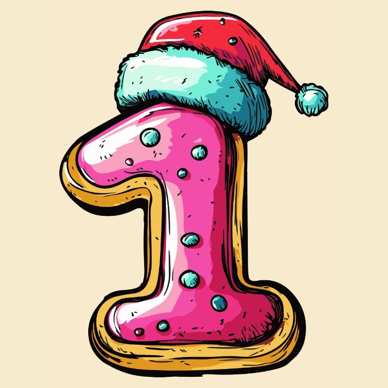 Biscuit de Noël à 1 chiffre