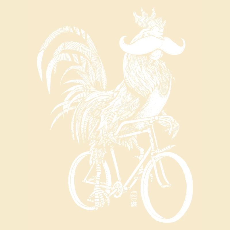 Coq & Bicycles - version blanche