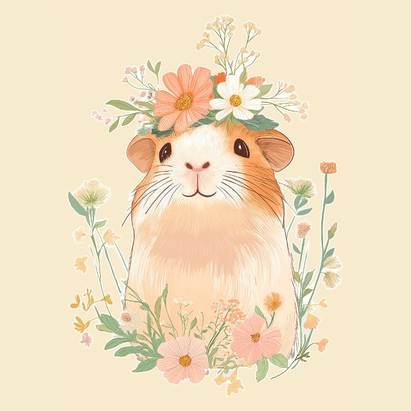 Meerschweinchen mit Blumen