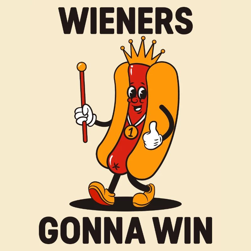 Die Gewinner gewinnen das BBQ-Hotdog-Maskottchen