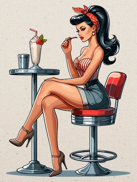 Milchshake Rockabilly Pin Up Geschenk