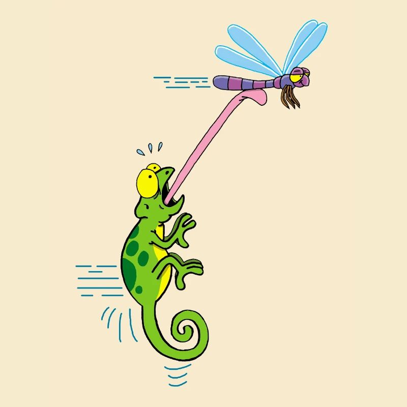 La libellule et le caméléon