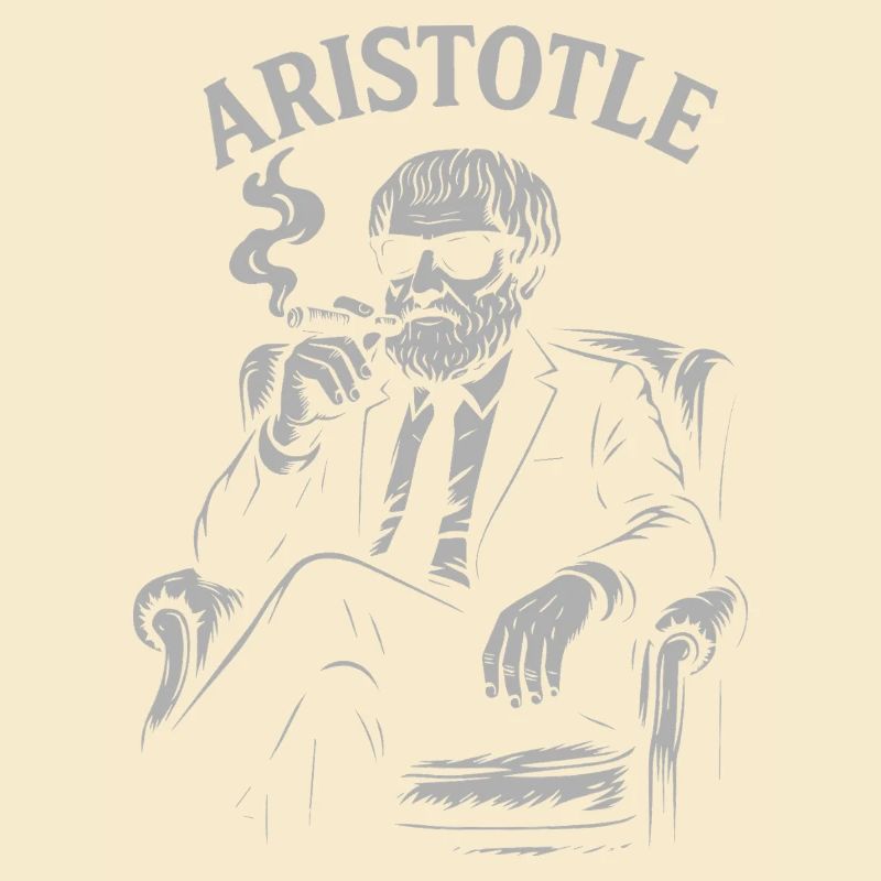 Aristotle Smoking Philosopher Portrait