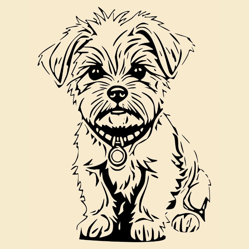 Le petit chien noir mignon
