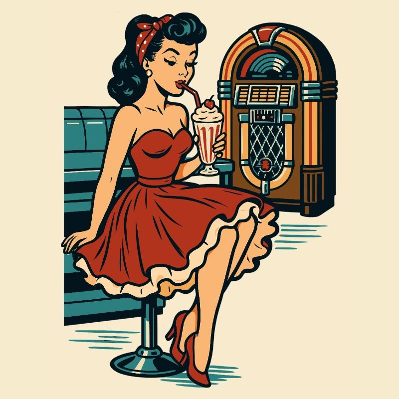 Rockabilly Diner Diner Jukebox Rétro