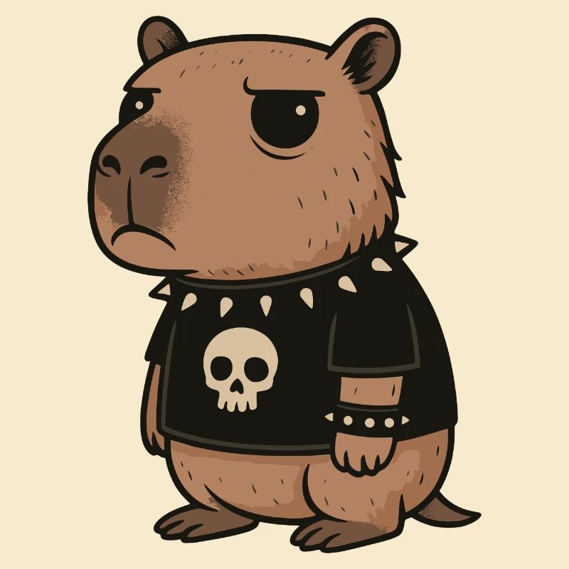  Goth Capybara Lustige Emo Punk Nagetiere