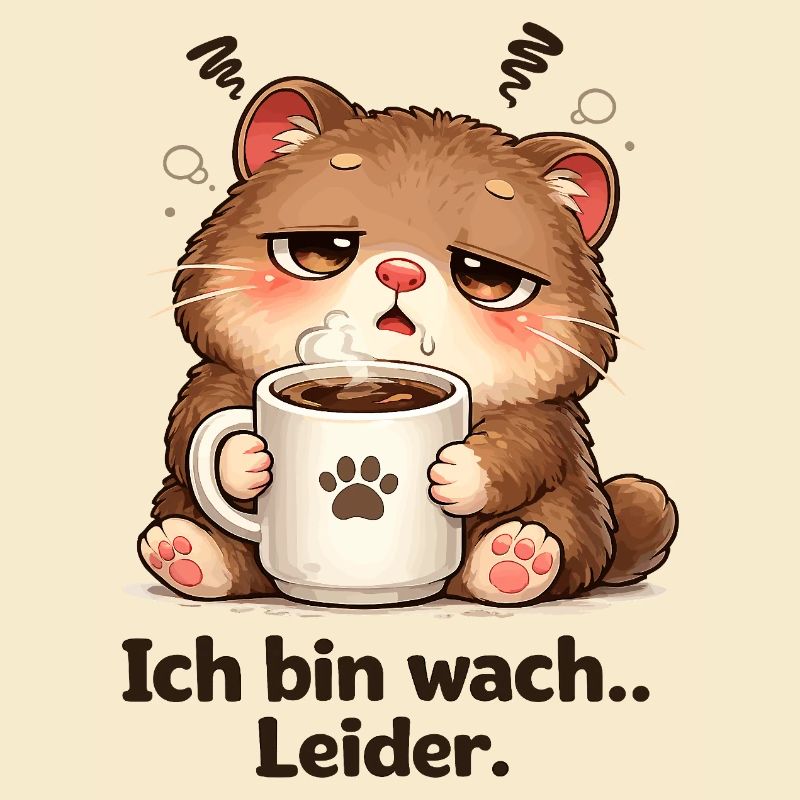 Kuschelkätzchen Kaffee Müde