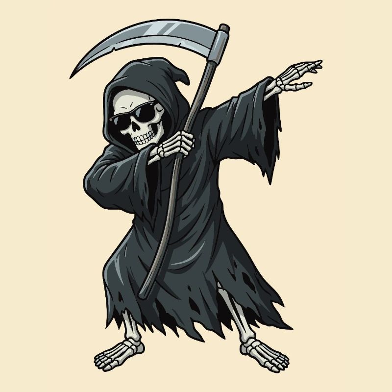 Dabbender Sensenmann – lustiges Skull Cartoon