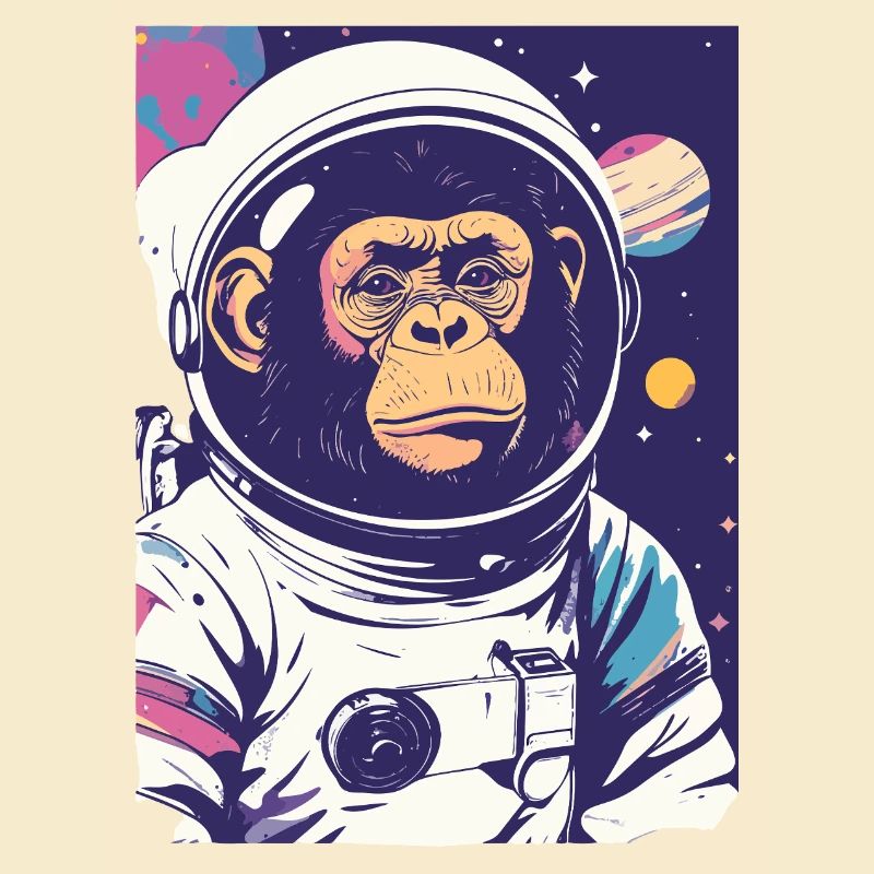 Astronauts chimpanzee in space
