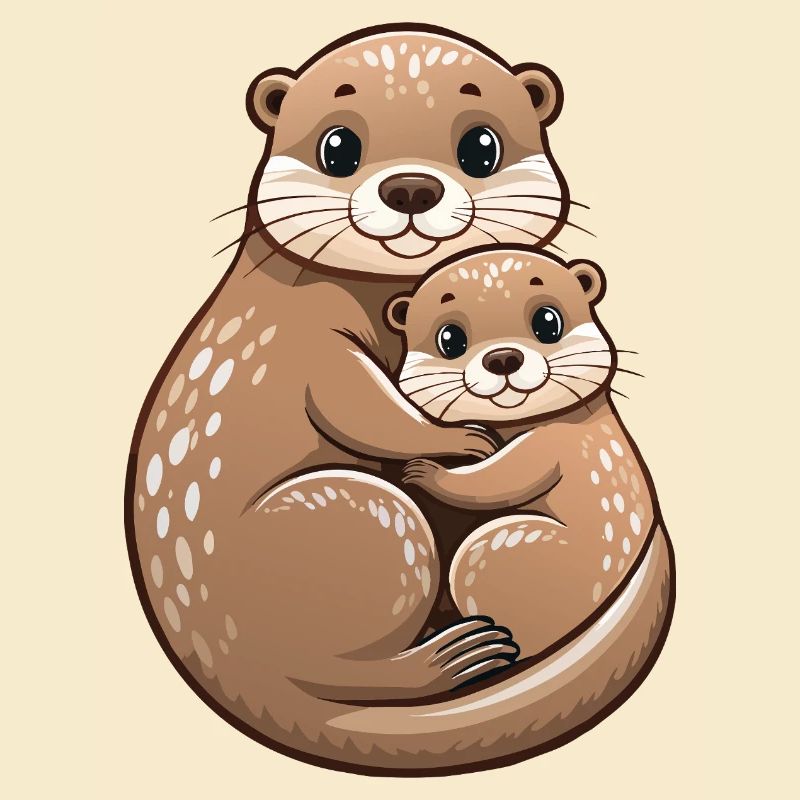 Mutterotter mit Jungtier