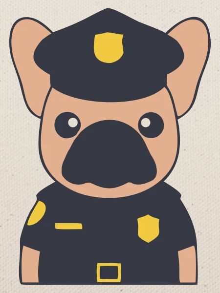 Frenchie Polizist Cop Uniform