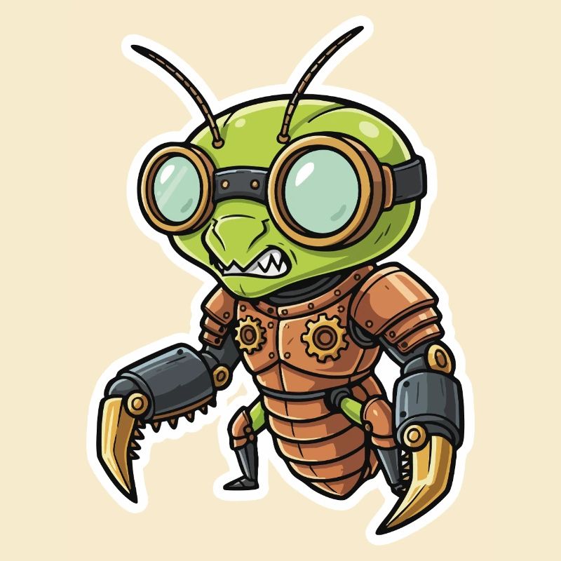 Praying Mantis Steampunk Copper Armor