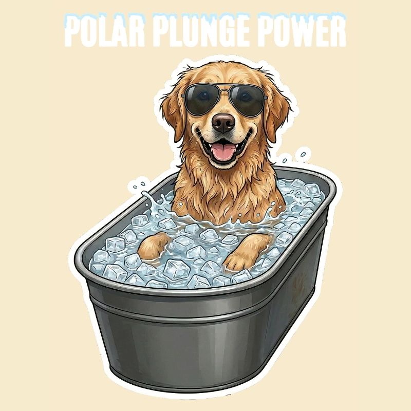 Eisbaden Hund Polar