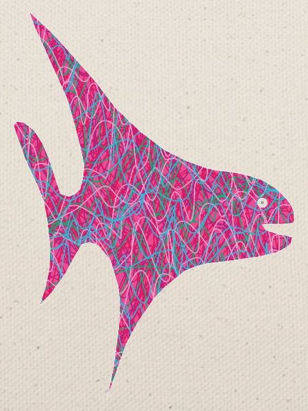 Neon Scribble Fisch Muster
