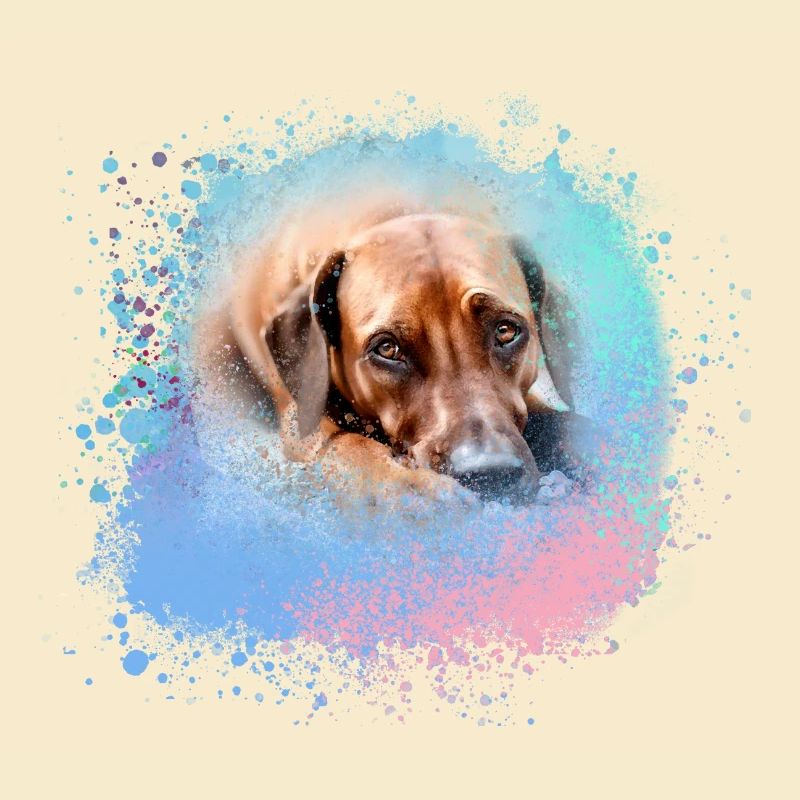 rhodesianridgeback, Hund,Hunderasse,graffiti,rosa