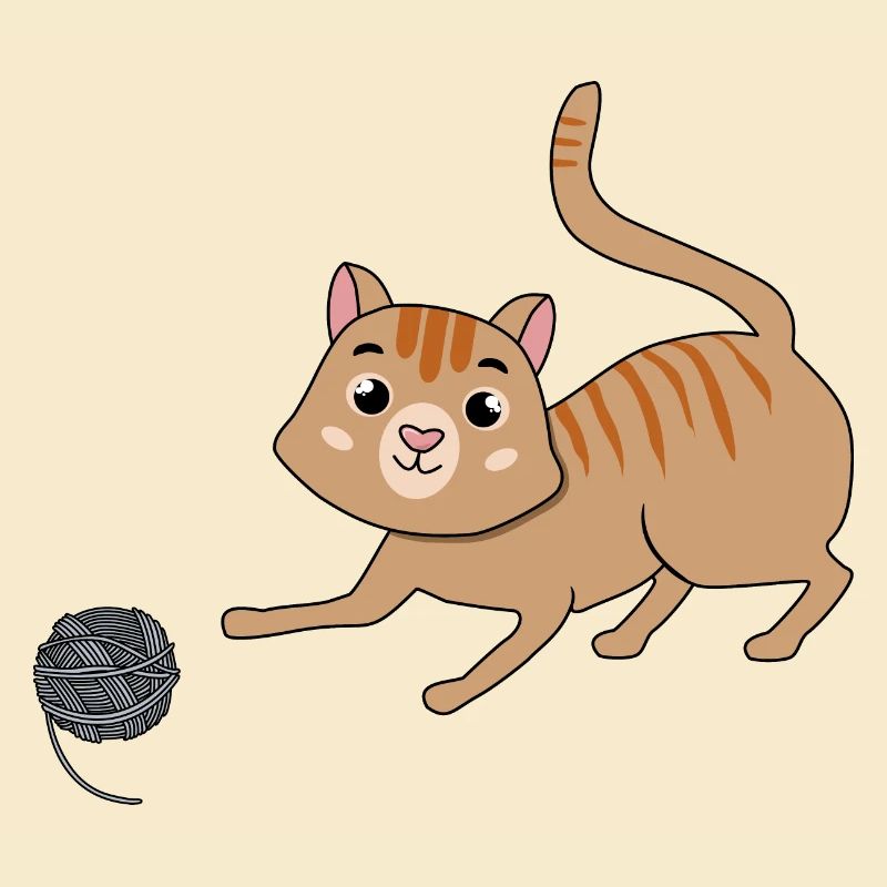 Katze mit Wolle