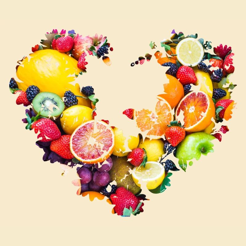 herz,obst, obstherz,bunt,äpfel,küche