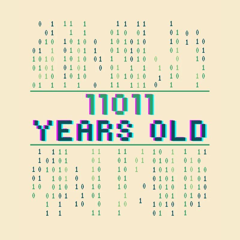 27. Geburtstag 27 Jahre alt Binärcode Coder