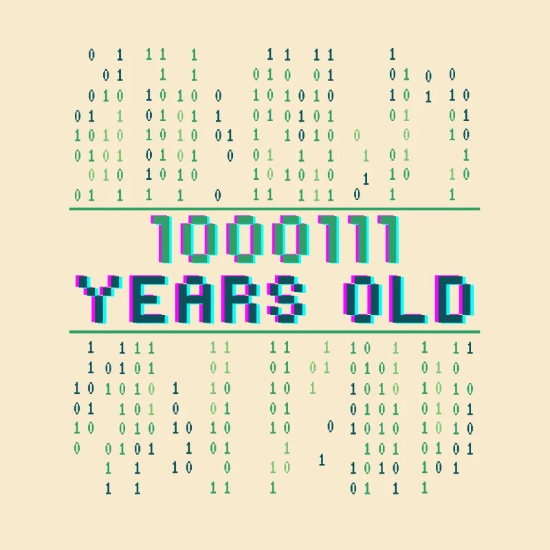 71st Birthday 71 years old Binary Code Coder