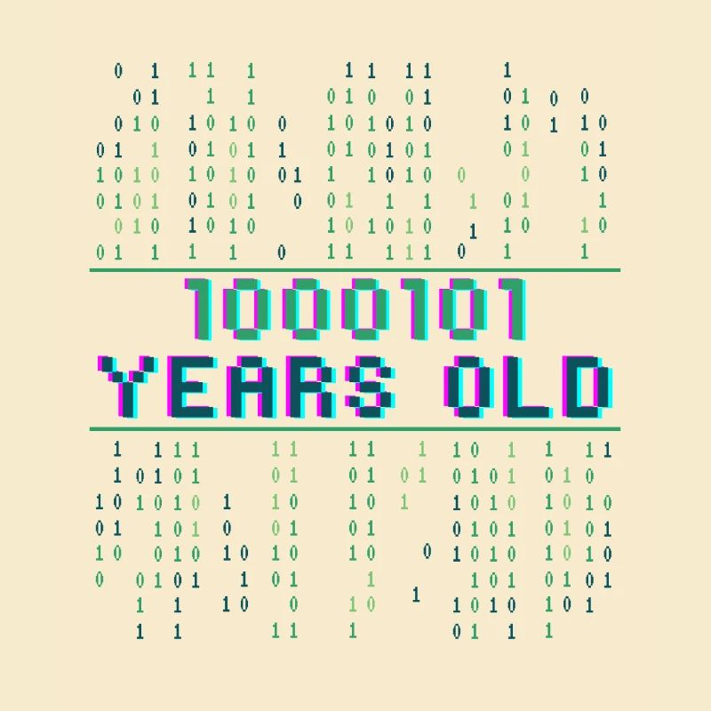 69th Birthday 69 years old Binary Code Computer Science