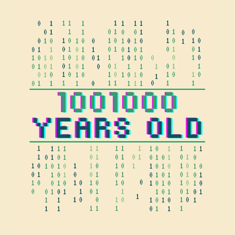 72nd Birthday 72 years old Binary Code Computer Science