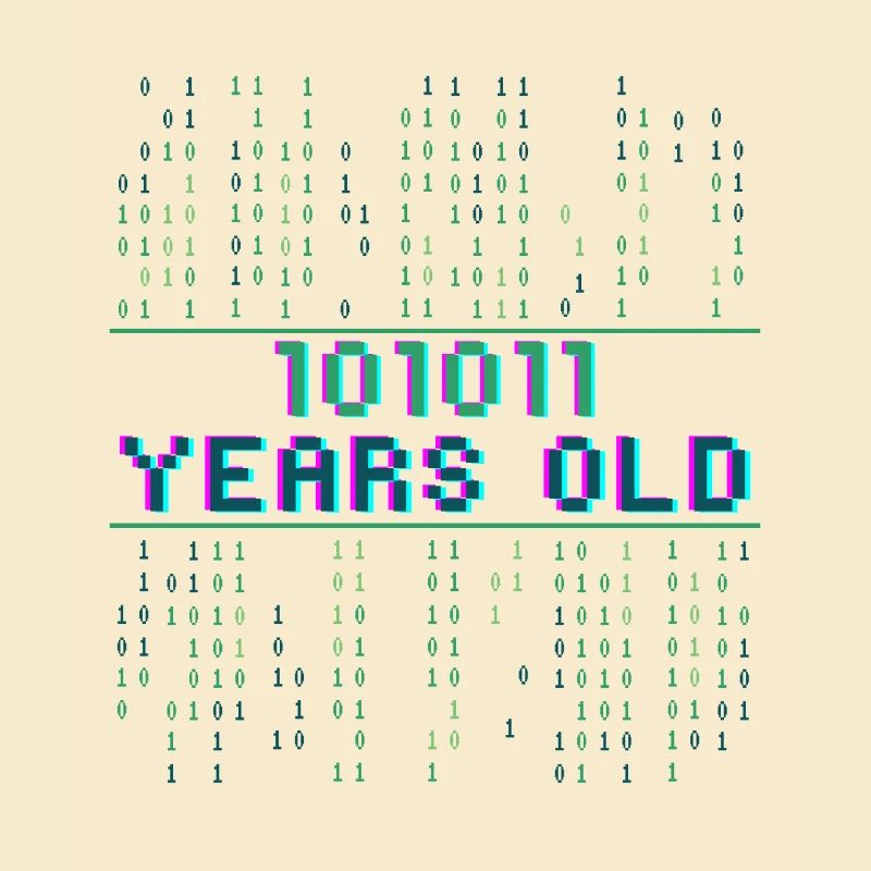 43ème anniversaire 43 ans Code binaire Informatique
