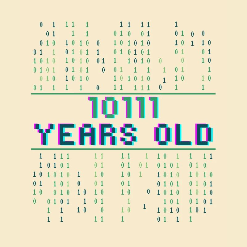 23rd Birthday 23 years old Binary Code Coder